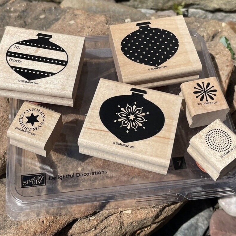 Stampin' Up Ink Stamp Set 6 Delightful Decorations Christmas Holiday